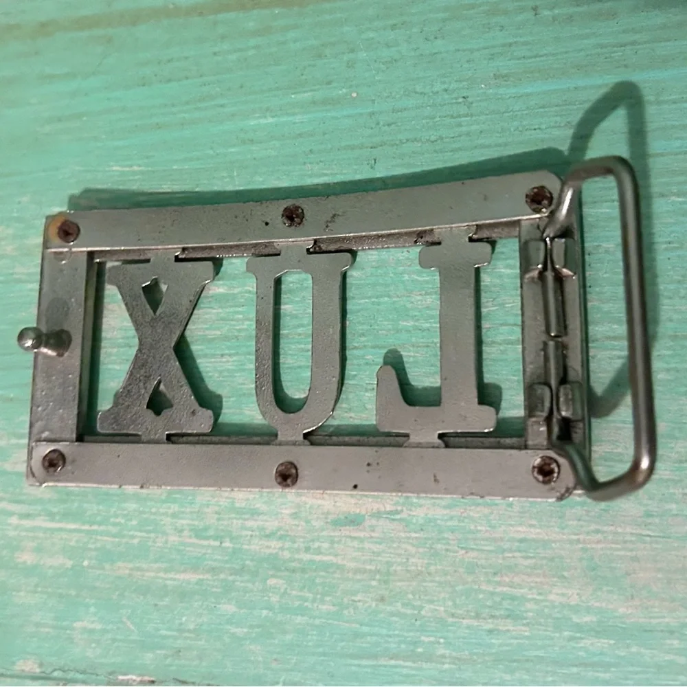 Vintage Lux Silvertone Chrome Custom Name Belt Buckle - Picture 6 of 8